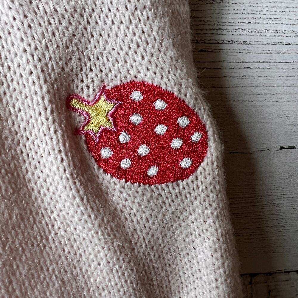Hello Kitty Sweater Womens Size Small Pink Strawberry Milk Skimmer Cardigan - Picture 7 of 16